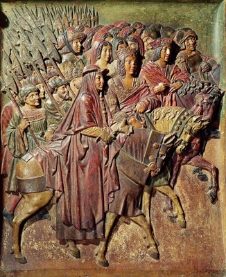 アラゴンのフェルディナンド2世（14521516）王とグラナダ（木）にあるカスティーリャのイザベラ1世（14511504）王女の入り口を